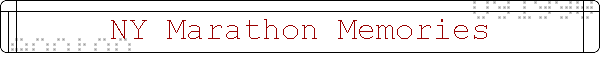NY Marathon Memories